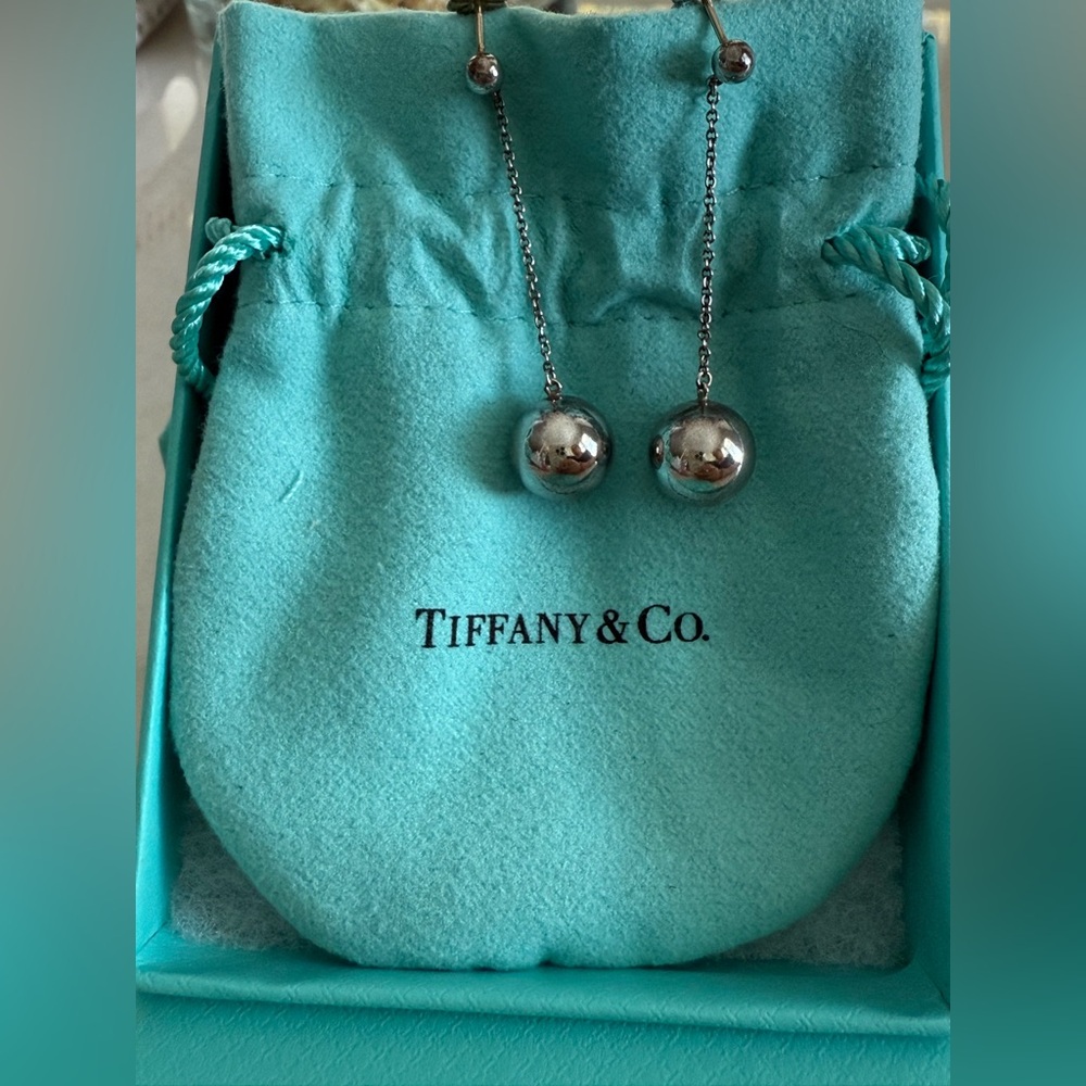 ***SOLD***Tiffany & Co. Silver Drop Ball Earrings
